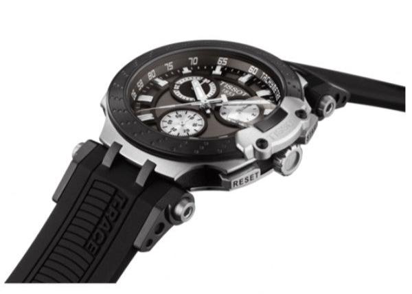 Tissot T Race Chronograph Anthracite Black Dial Black Rubber Strap Watch For Men - T115.417.27.061.00