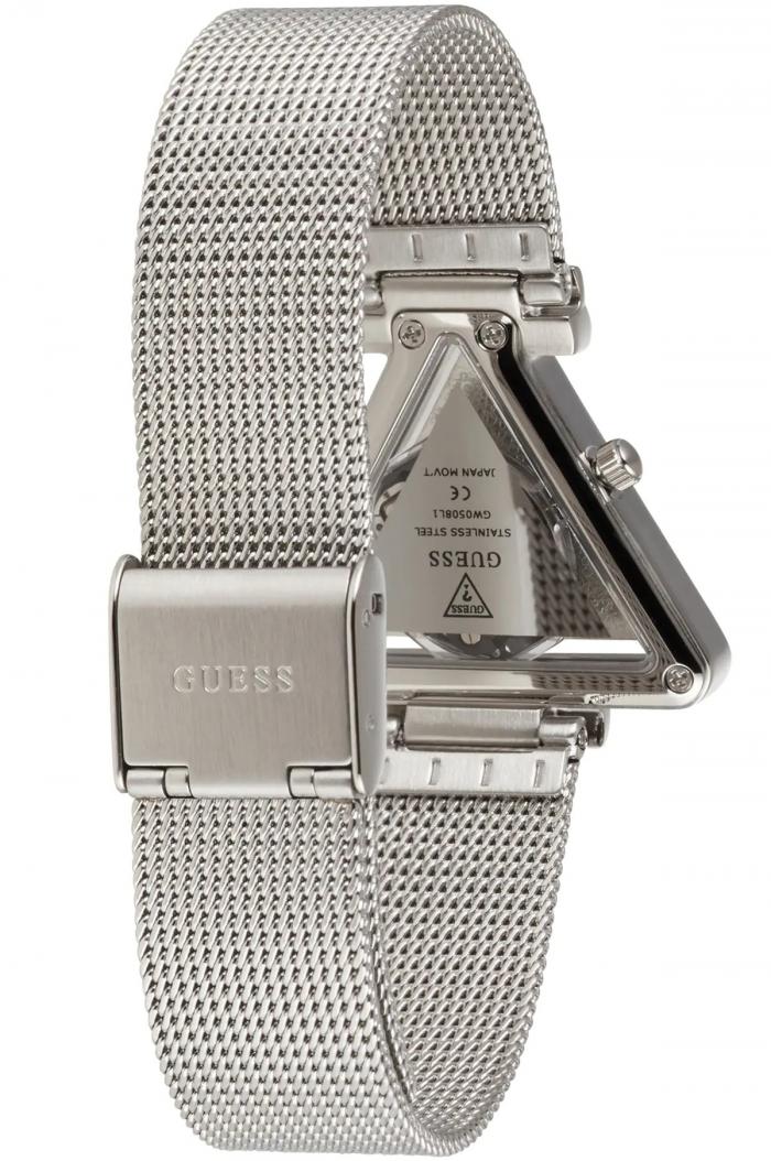 Guess Fame Diamonds Silver Dial Silver Mesh Bracelet Watch for Women - GW0508L1