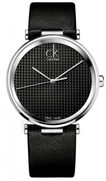 Calvin Klein Sight Black Dial Black Leather Strap Watch for Men - K1S21102