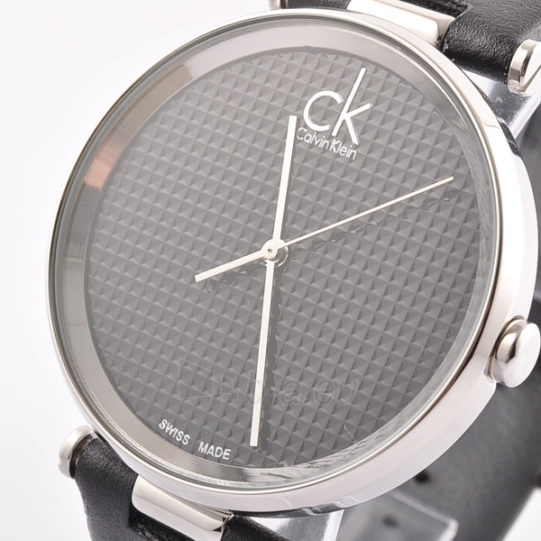 Calvin Klein Sight Black Dial Black Leather Strap Watch for Men - K1S21102