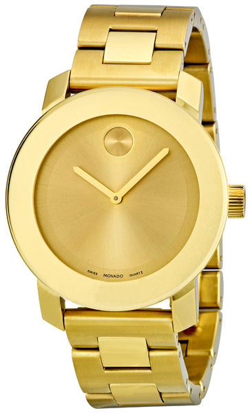 Movado Bold Yellow Gold Dial Yellow Gold Steel Strap Watch For Women - 3600085