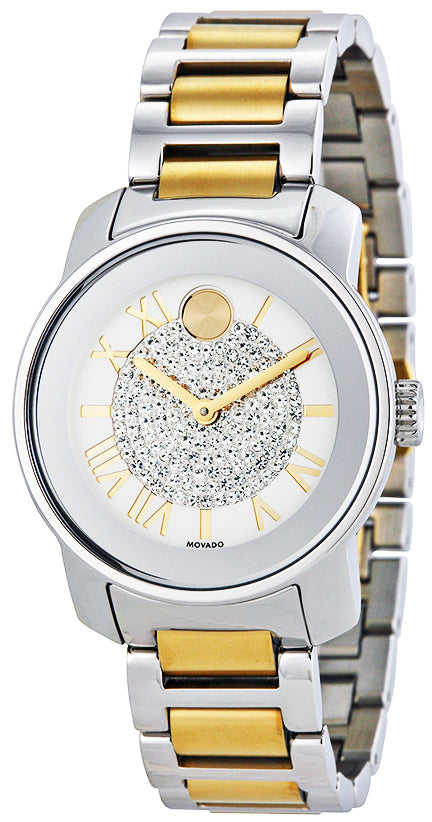 Movado Bold Silver Dial Two Tone Steel Strap Watch For Women - 3600256