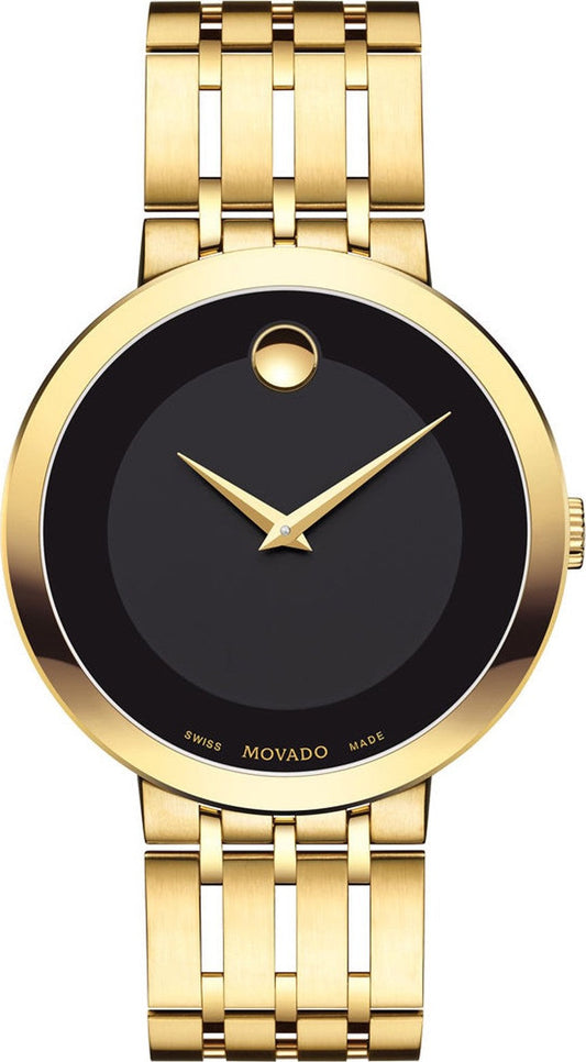 Movado Esperanza Museum 39mm Black Dial Stainless Steel Watch For Men - 0607059