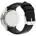 Movado Ultra Slim Black Dial Black Leather Strap Watch For Women - 0607090