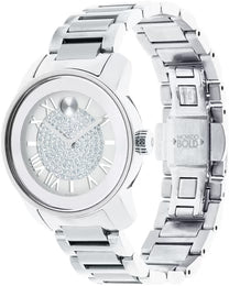 Movado Bold Crystal Pave Silver Dial Silver Steel Strap Watch for Women - 3600254