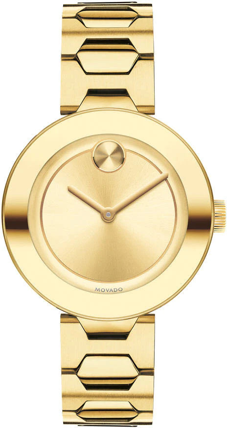 Movado Bold Gold Dial Gold Steel Strap Watch For Women - 3600382