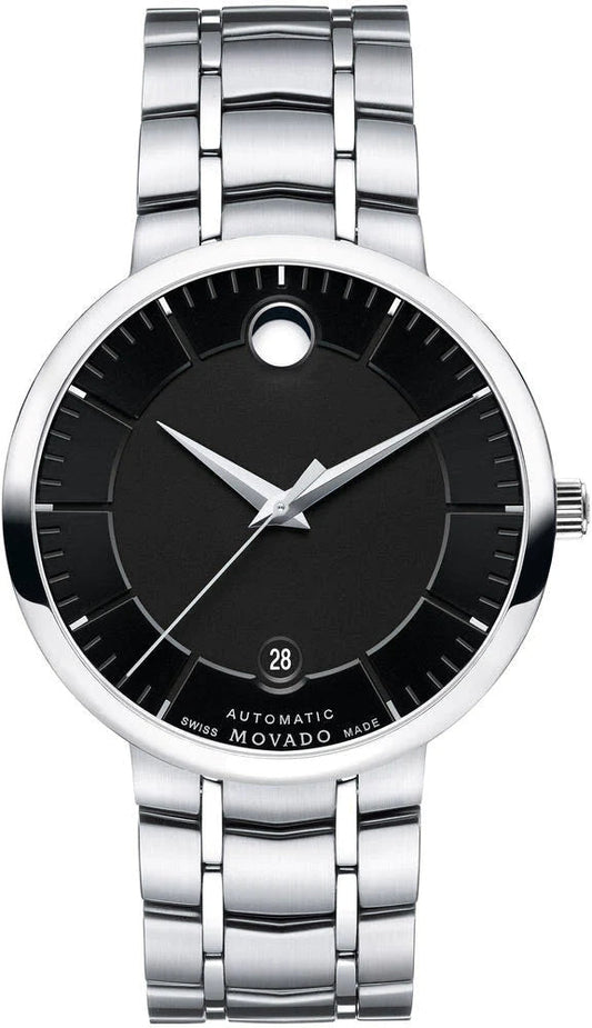 Movado 1881 Automatic Black Dial Silver Steel Strap Watch for Men - 606914