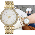 Michael Kors Darci Mother of Pearl Dial Gold Steel Strap Watch for Women - MK3219