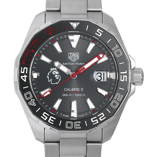 Tag Heuer Aquaracer Calibre 5 Premiere League Edition Silver Stainless Steel Black Dial Automatic Watch - WAY201D.BA0927