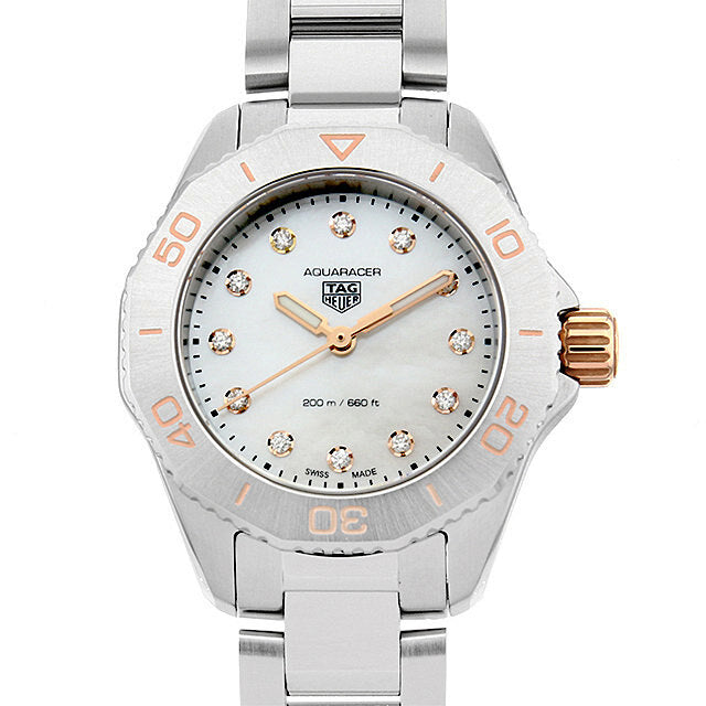 Tag Heuer Aquaracer Professional 200 Quartz Diamonds White Dial Silver Steel Strap Watch for Women - WBP1450.BA0622