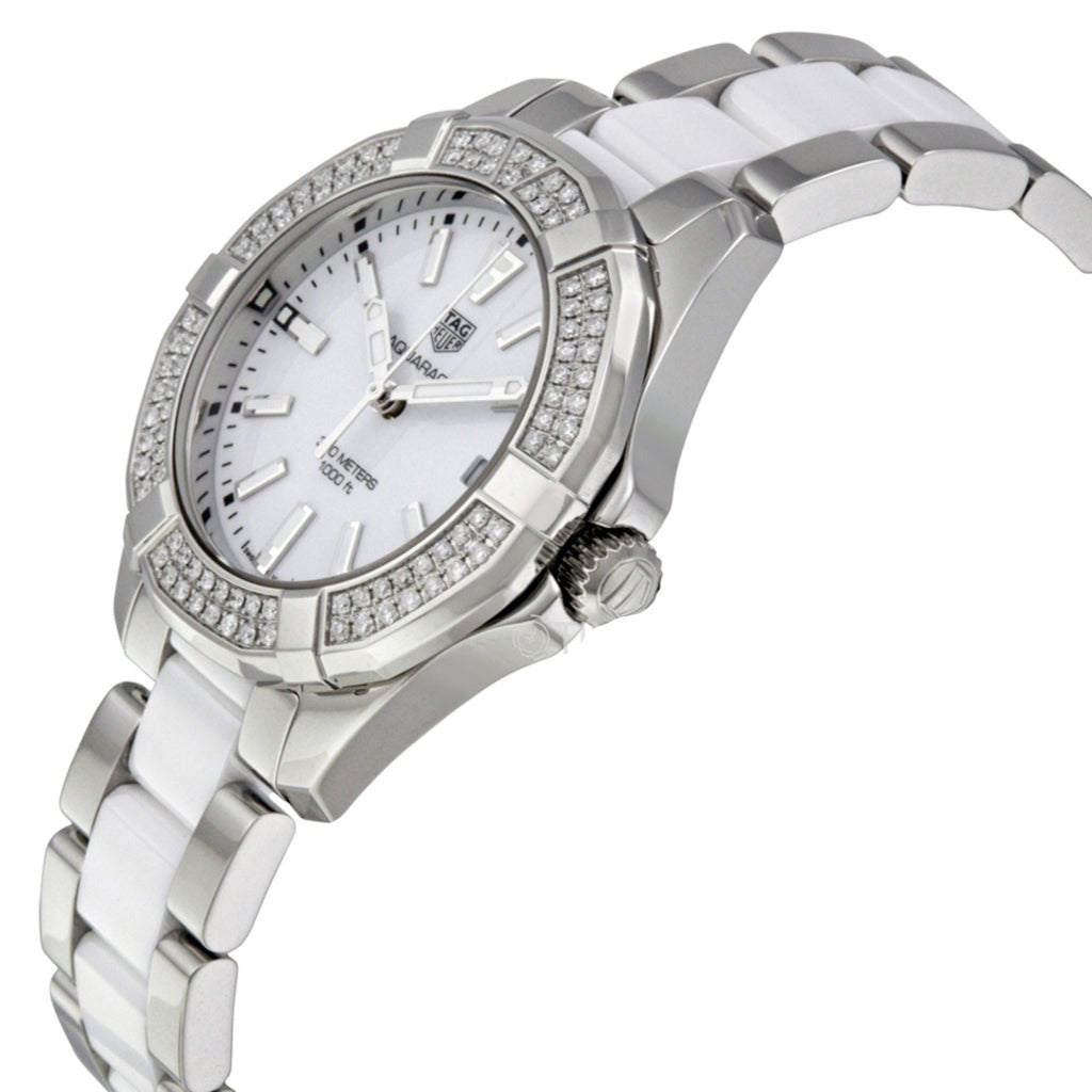 Tag Heuer Aquaracer 35mm Diamond White Dial Two Tone Steel Strap Watch for Women - WAY131F.BA0914