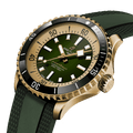 Breitling Superocean Automatic 42 Green Dial Green Rubber Strap Watch for Men - N17375201L1S1