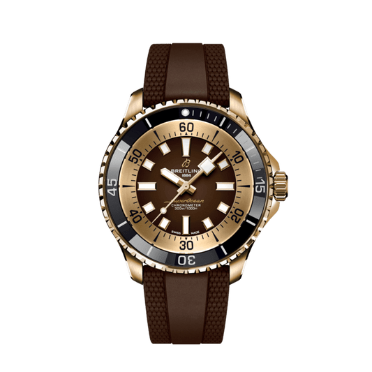 Breitling Superocean Automatic 44 Brown Dial Brown Rubber Strap Watch for Men - N17376201Q1S1