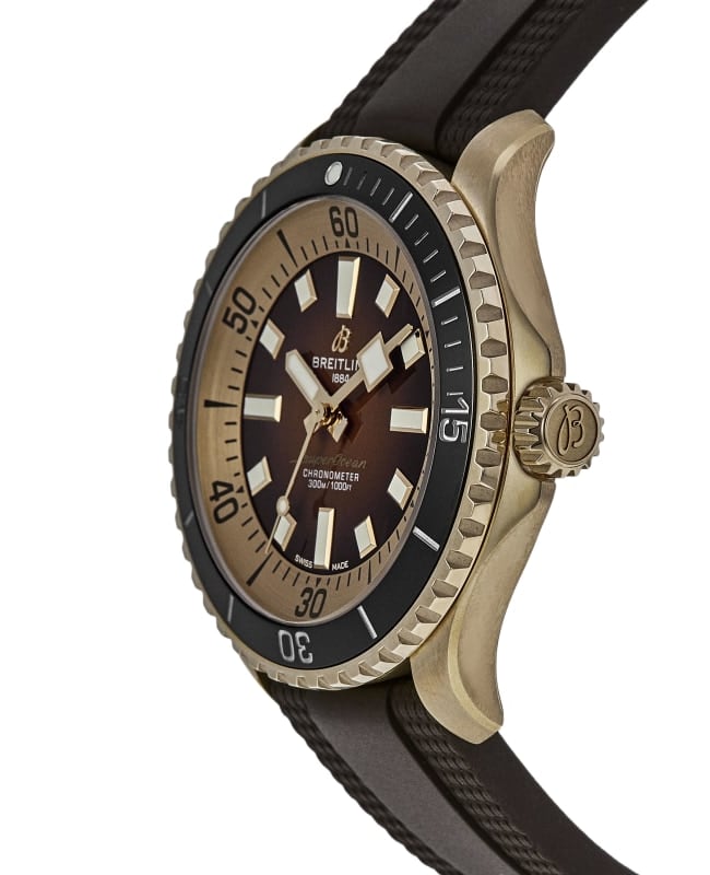 Breitling Superocean Automatic 44 Brown Dial Brown Rubber Strap Watch for Men - N17376201Q1S1