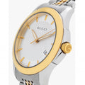 Gucci G Timeless Quartz Silver Dial Two Tone Mesh Bracelet Watch For Men - YA126409