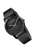 Calvin Klein City Quartz Black Dial Black Leather Strap Watch for Men - K2G2G4C1