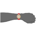 Guess Solstice Diamonds Gold Dial Red Rubber Strap Watch for Women - GW0484L1