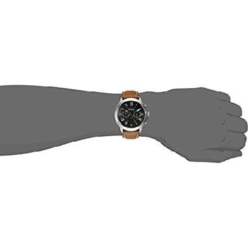 Fossil Grant Chronograph Green Dial Brown Leather Strap Watch for Men - FS4918