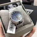 Guess Confetti Diamonds Blue Dial Silver Steel Strap Watch for Women - W0774L6