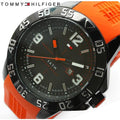 Tommy Hilfiger Cole Black Dial Orange Rubber Strap Watch for Men - 1790985