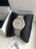 Calvin Klein Minimal White Dial Silver Mesh Bracelet Watch for Women - K3M52152