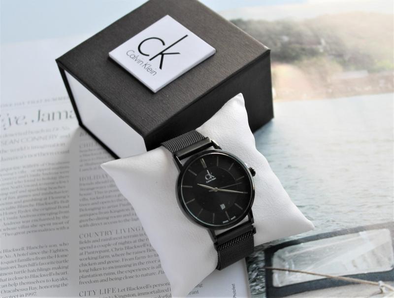 Calvin Klein Minimal Black Dial Black Mesh Bracelet Watch for Men - K3M214B1