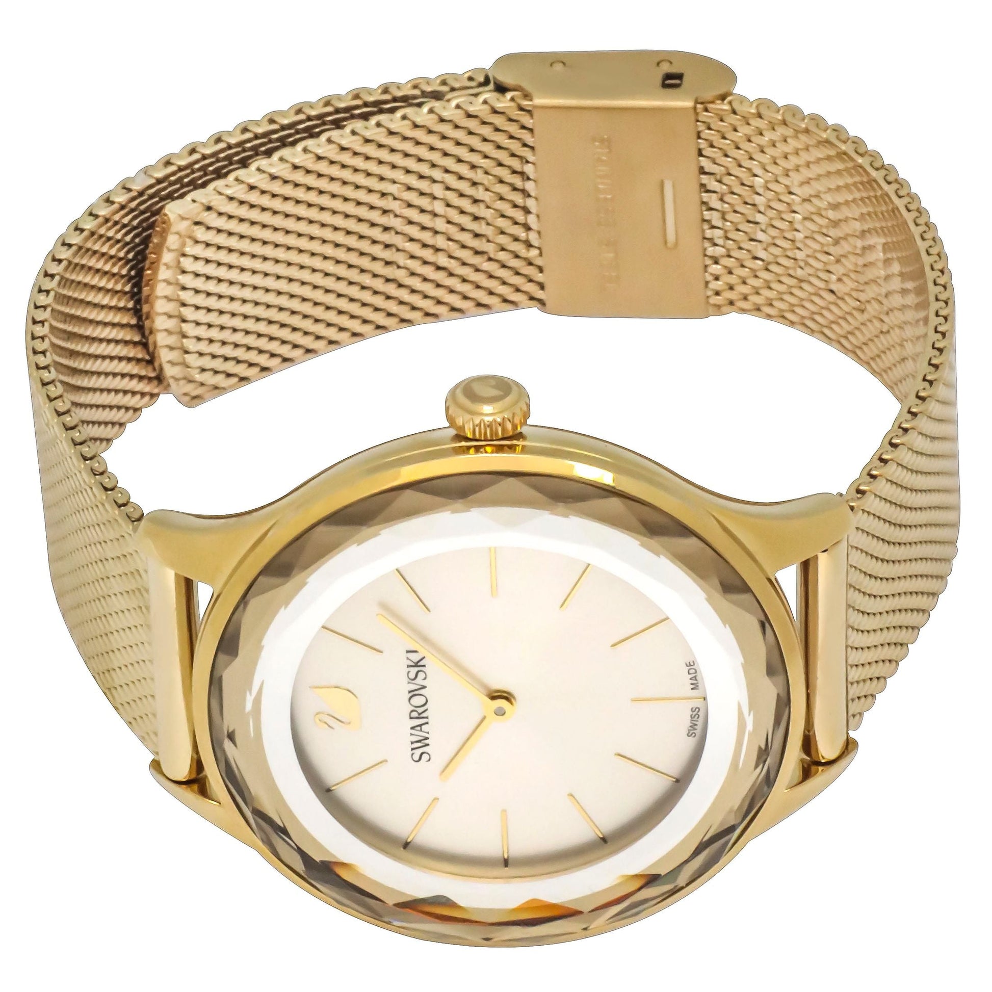 Swarovski Octea Nova Silver Dial Gold Mesh Bracelet Watch for Women - 5430417