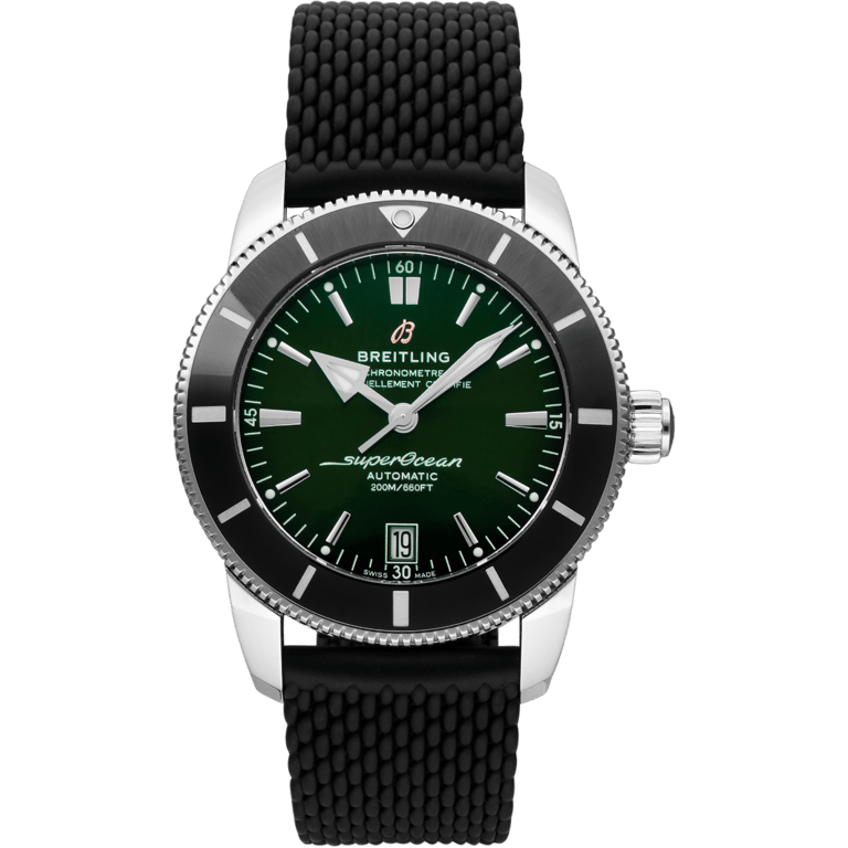 Breitling Superocean Heritage B20 Automatic 42 Green Dial Black Mesh Bracelet Watch for Women - AB2010121L1S1