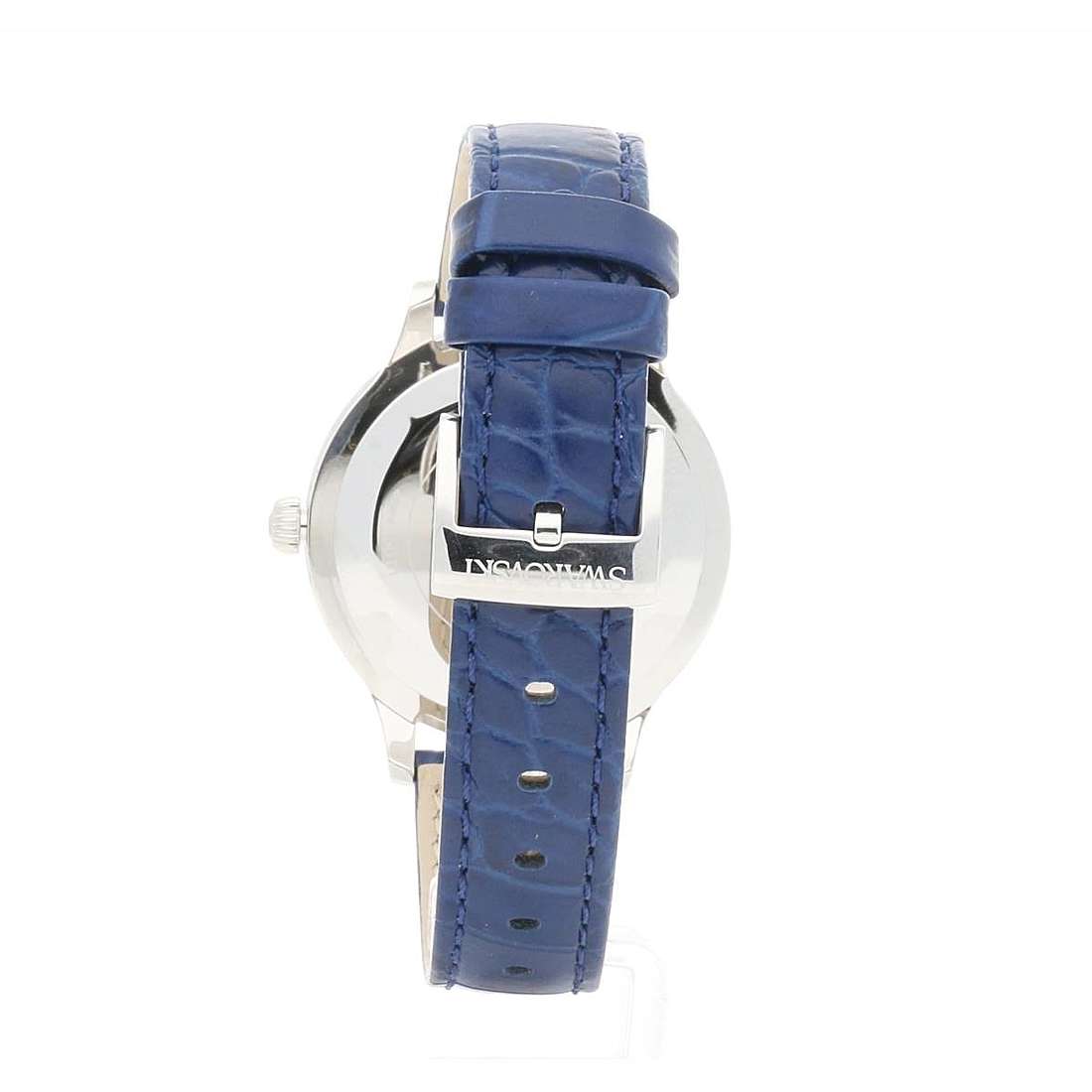 Swarovski Octea Lux Moon Crystal Blue Dial Blue Leather Strap Watch for Women - 5516305