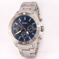 Fossil Bannon Multifunction Blue Dial Silver Steel Strap Watch for Men - BQ2503