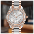 Bulova Crystal Collection Silver Dial Two Tone Steel Strap Watch for Women - 98N100