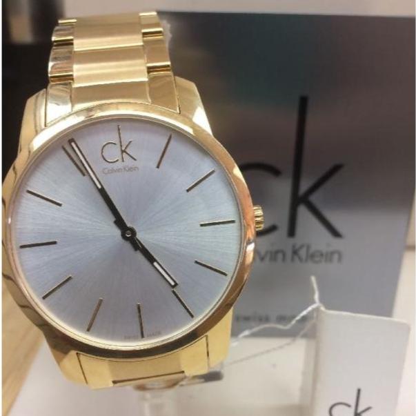 Calvin Klein City Silver Dial Gold Steel Strap Watch for Men - K2G21546