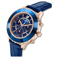 Swarovski Octea Lux Chrono Blue Dial Blue Leather Strap Watch for Women - 5563480