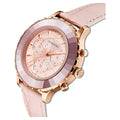 Swarovski Octea Lux Chrono Pink Dial Pink Leather Strap Watch for Women - 5452501