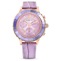 Swarovski Octea Lux Chrono Purple Dial Purple Leather Strap Watch for Women - 5632263