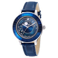 Swarovski Octea Lux Moon Crystal Blue Dial Blue Leather Strap Watch for Women - 5516305