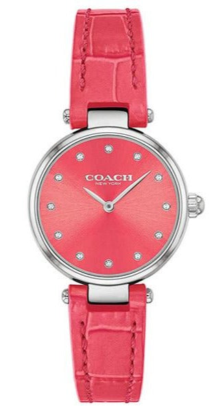 Coach Park Pink Dial Pink Leather Strap Watch for Women - 14503536