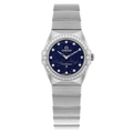 Omega Constellation Manhattan Quartz Diamonds Blue Dial Silver Steel Strap Watch for Women - 131.15.25.60.53.001