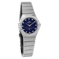 Omega Constellation Manhattan Quartz Diamonds Blue Dial Silver Steel Strap Watch for Women - 131.15.25.60.53.001