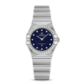 Omega Constellation Manhattan Quartz Diamonds Blue Dial Silver Steel Strap Watch for Women - 131.15.25.60.53.001