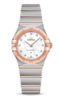 Omega Constellation Manhattan Quartz Diamonds Mother of Pearl Dial Two Tone Steel Strap Watch for Women - 131.20.25.60.55.001