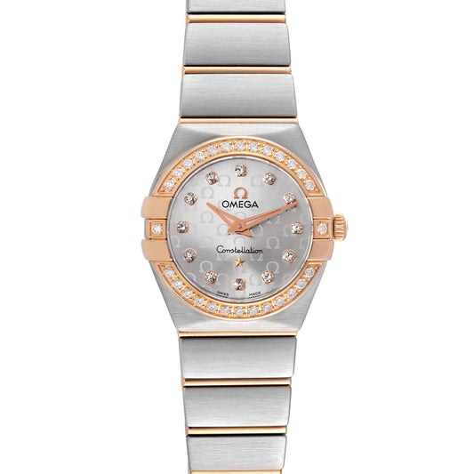 Omega Constellation Diamonds Mother of Pearl Dial Two Tone Steel Strap Watch for Women - 123.25.27.60.55.006