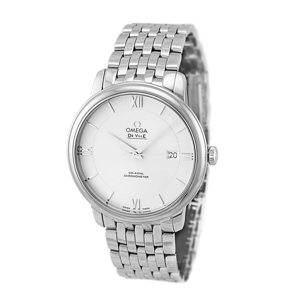 Omega De Ville Prestige Co-Axial Silver Dial Silver Steel Strap Watch for Men - 424.10.40.20.02.003