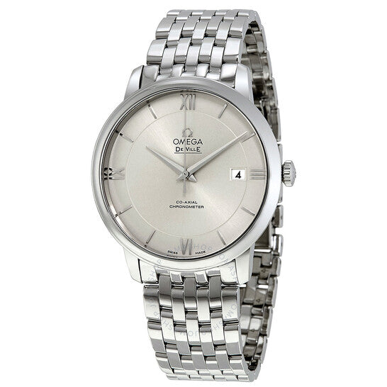 Omega De Ville Prestige Co-Axial Silver Dial Silver Steel Strap Watch for Men - 424.10.40.20.02.003