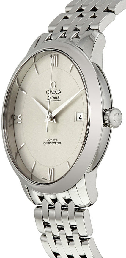 Omega De Ville Prestige Co-Axial Silver Dial Silver Steel Strap Watch for Men - 424.10.40.20.02.003