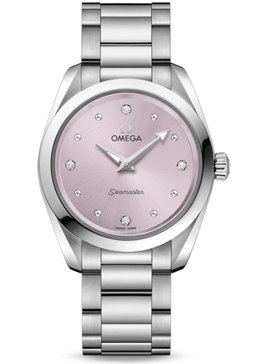 Omega Seamaster Aqua Terra Quartz Purple Dial Silver Steel Strap Watch for Women - 220.10.28.60.60.001