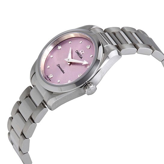 Omega Seamaster Aqua Terra Quartz Purple Dial Silver Steel Strap Watch for Women - 220.10.28.60.60.001