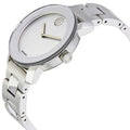 Movado Bold Crystal Dot Silver Dial Silver Steel Strap Watch For Women - 3600334