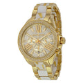 Michael Kors Wren Gold Diamonds Dial Two Tone Steel Strap Watch for Women - MK6157