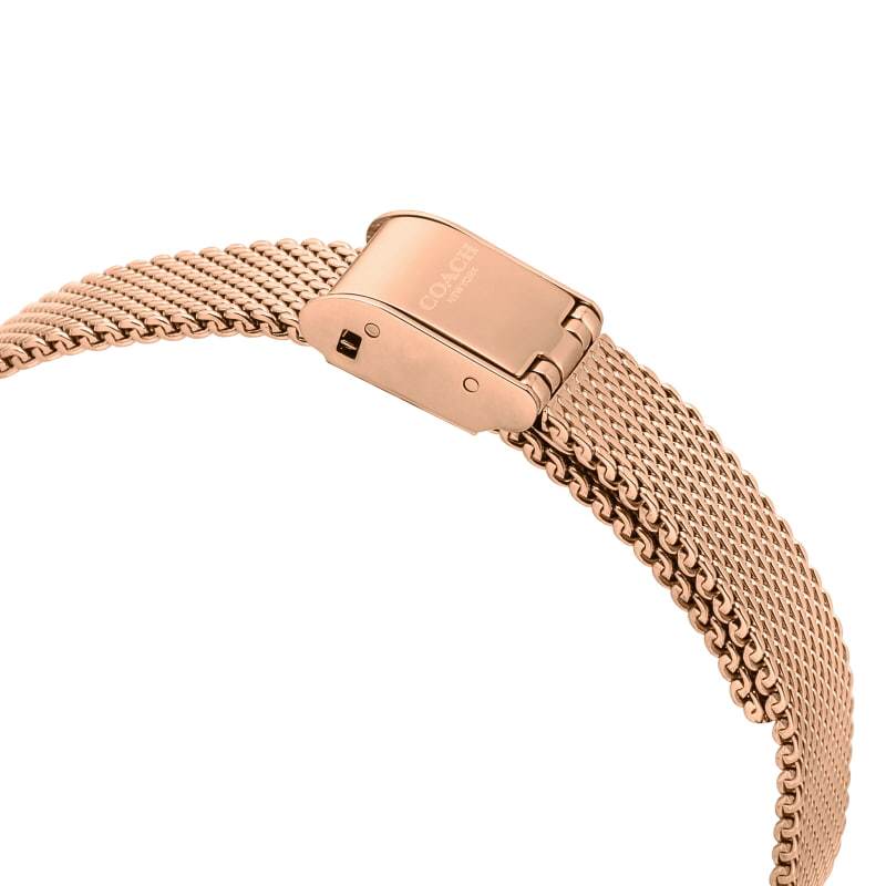 Coach Cass White Dial Rose Gold Mesh Bracelet Watch for Women - 14503698